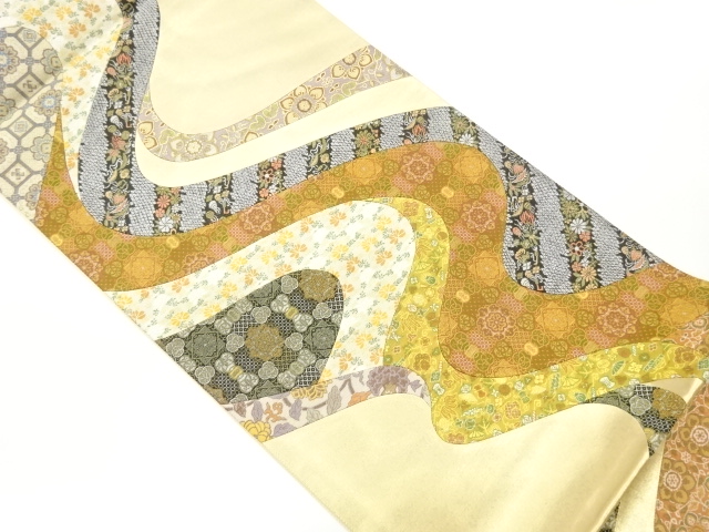 JAPANESE FUKURO OBI / WOVEN FLORAL PLANTS